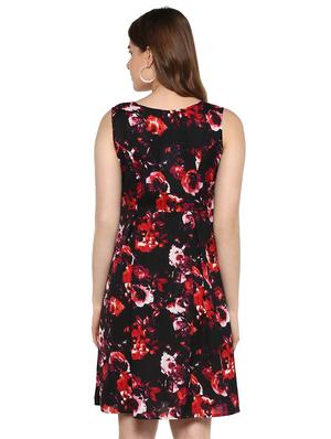 floral pleated a-line dress - 16227410 - Standard Image - 3