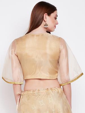 beige georgette embroidered blouse - 16228274 - Standard Image - 3