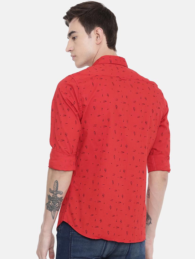 red printed casual shirt - 16229037 - Zoom Image - 3