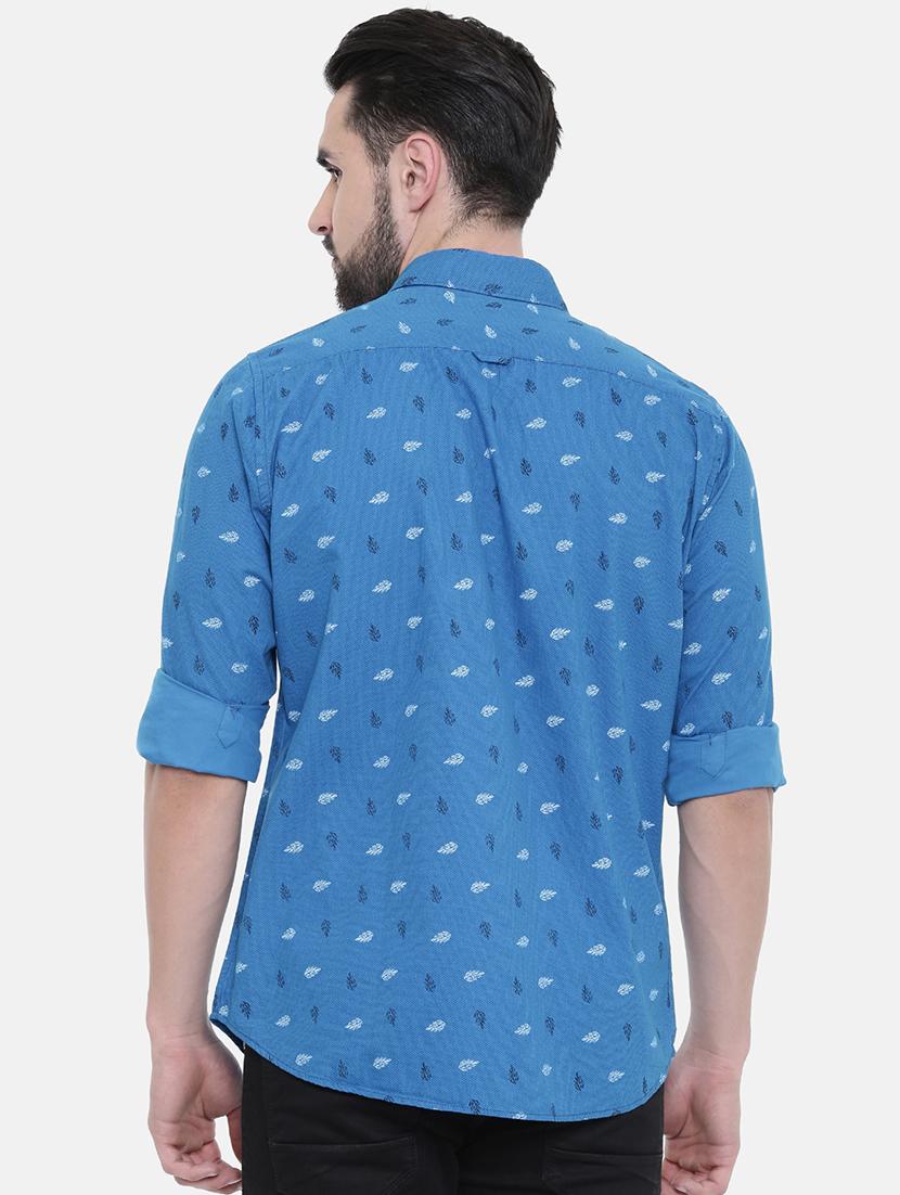 blue printed casual shirt - 16229049 - Zoom Image - 3