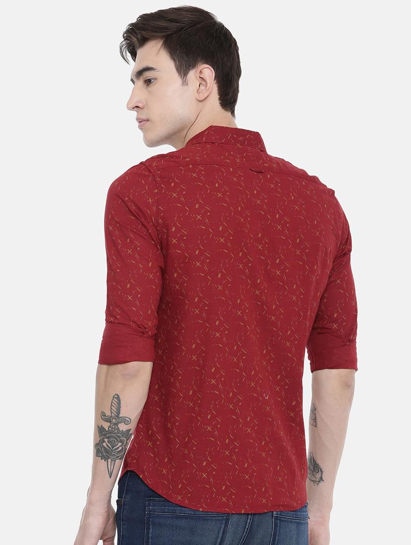red printed casual shirt - 16229073 - Zoom Image - 3