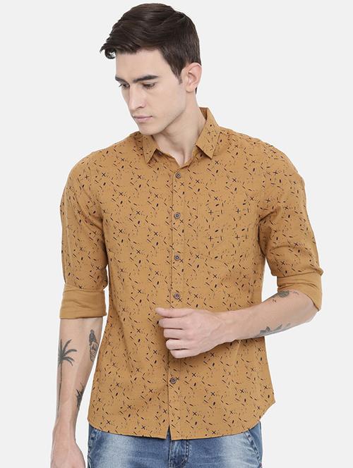 brown printed casual shirt - 16229075 - Standard Image - 1