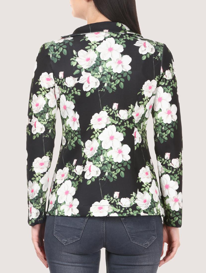 lapel neck floral jacket - 16229462 - Zoom Image - 3