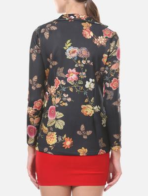 lapel neck floral jacket - 16229467 - Standard Image - 3