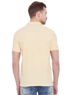 yellow solid polo t-shirt - 16229606 - Standard Image - 3