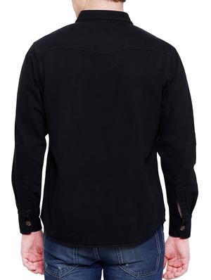 black denim casual shirt - 16229807 - Standard Image - 3