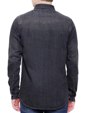 grey denim casual shirt - 16229808 - Standard Image - 3