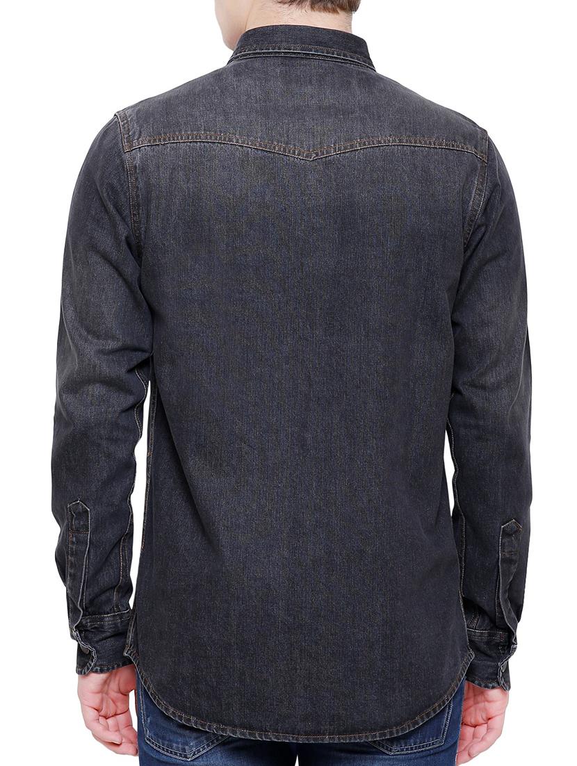 grey denim casual shirt - 16229808 - Zoom Image - 3