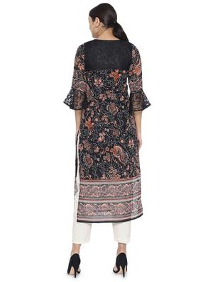 printed straight kurta - 16231260 - Standard Image - 3