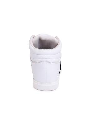 white leatherette lace up sneakers - 16231263 - Standard Image - 3