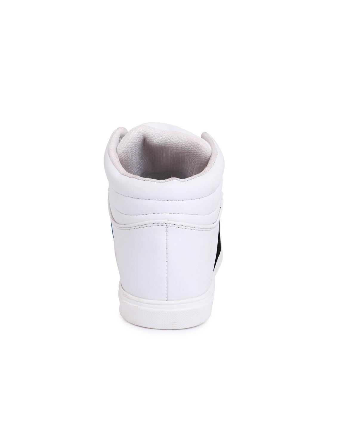 white leatherette lace up sneakers - 16231263 - Zoom Image - 3