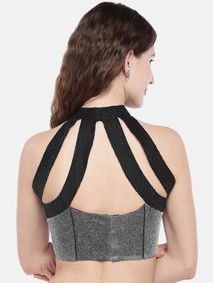 sequined halter neck blouse - 16231849 - Standard Image - 3
