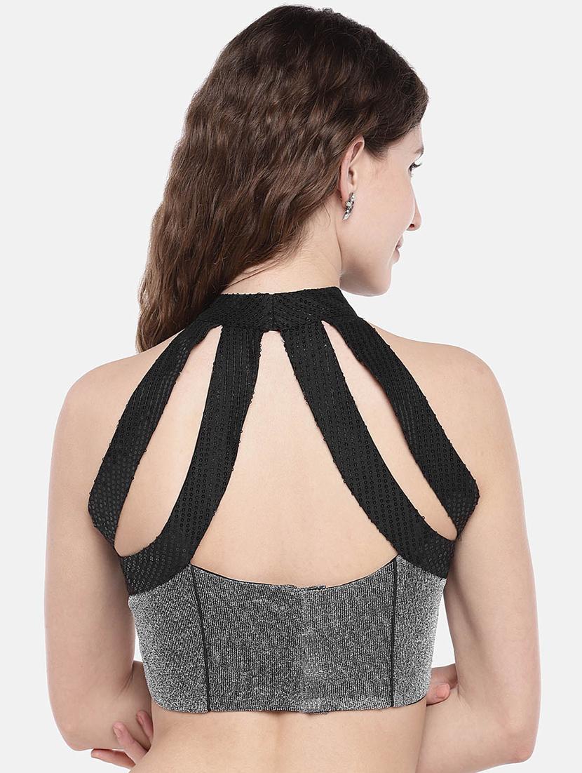sequined halter neck blouse - 16231849 - Zoom Image - 3