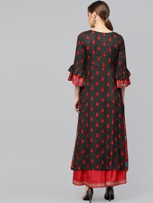 geometrical printed a-line kurta - 16231928 - Standard Image - 3