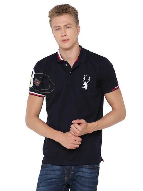 black solid polo tshirt - 16231995 - Standard Image - 1