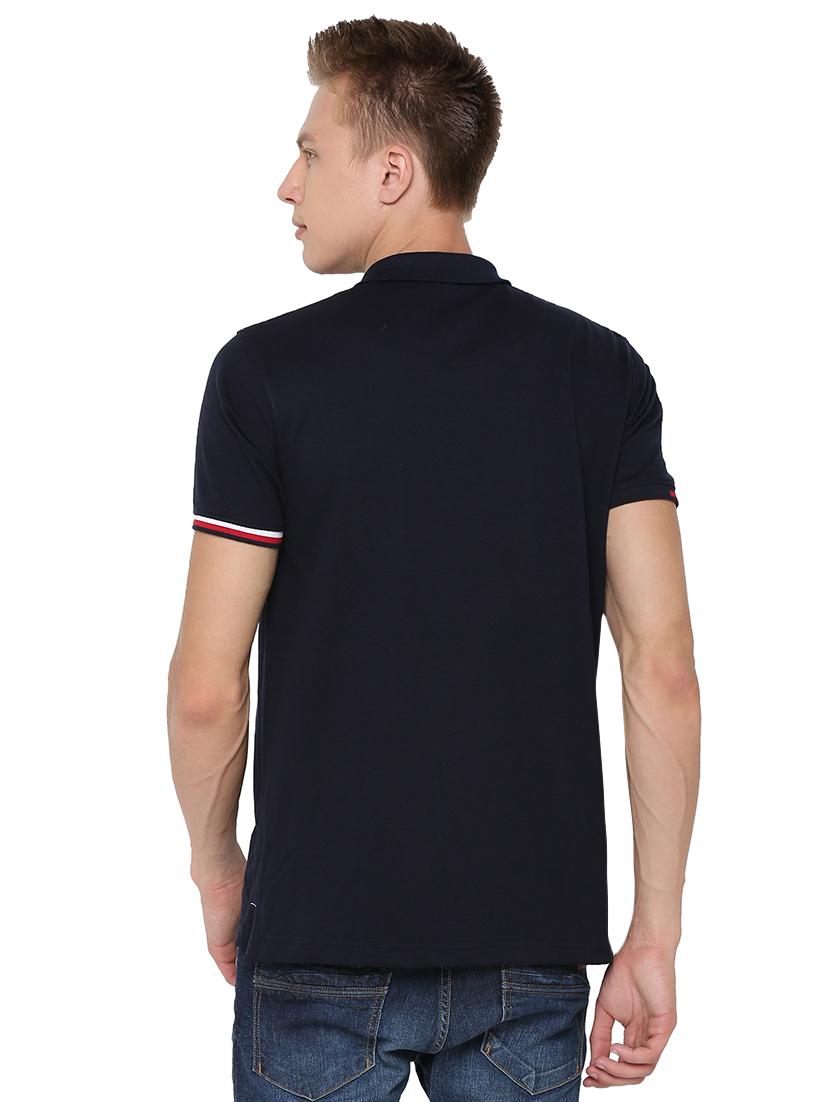 black solid polo tshirt - 16231995 - Zoom Image - 3