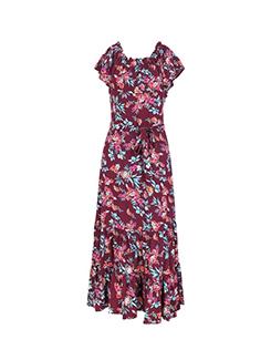 tie front floral a line dress - 16232793 - Standard Image - 1