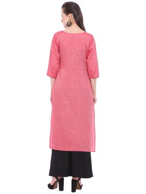 Embroidered straight kurta - 16233388 - Standard Image - 3