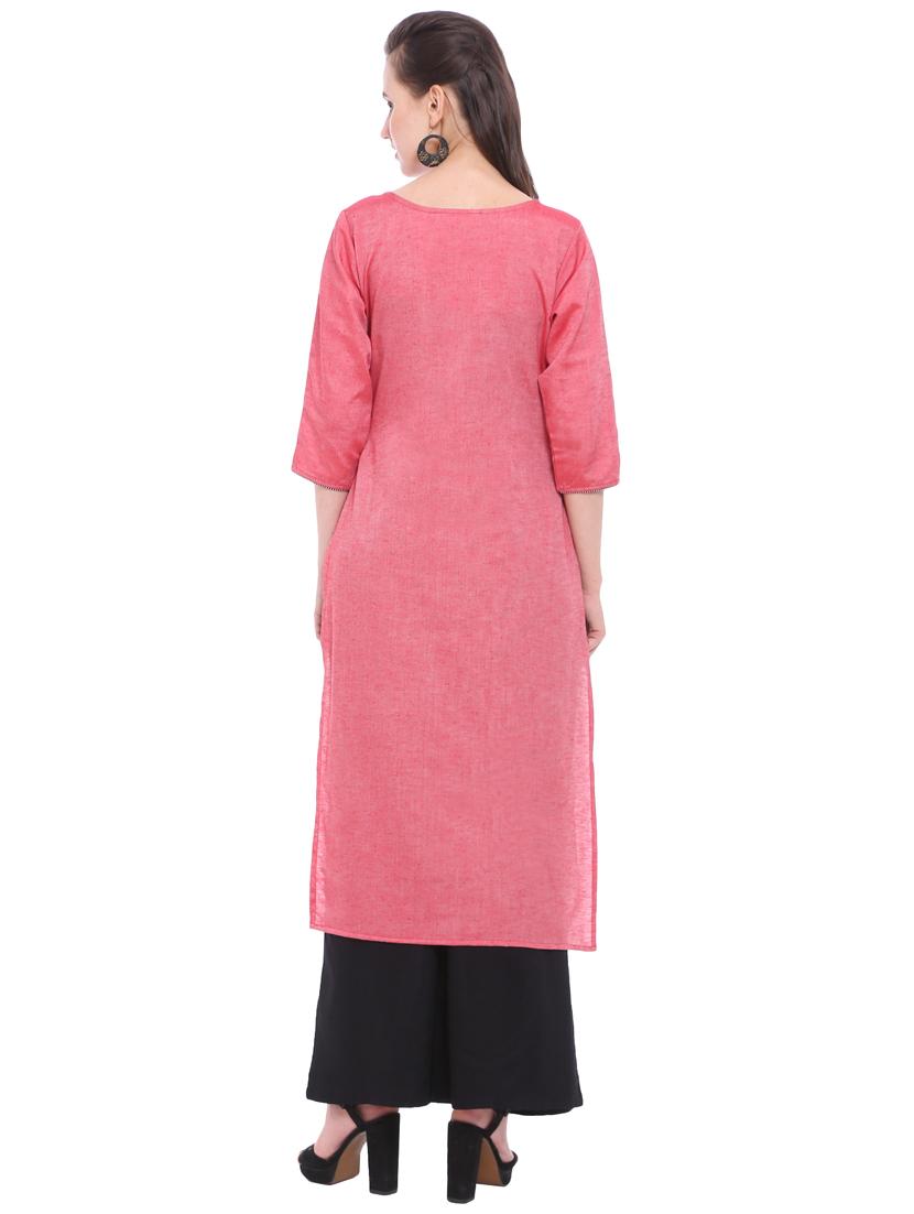Embroidered straight kurta - 16233388 - Zoom Image - 3
