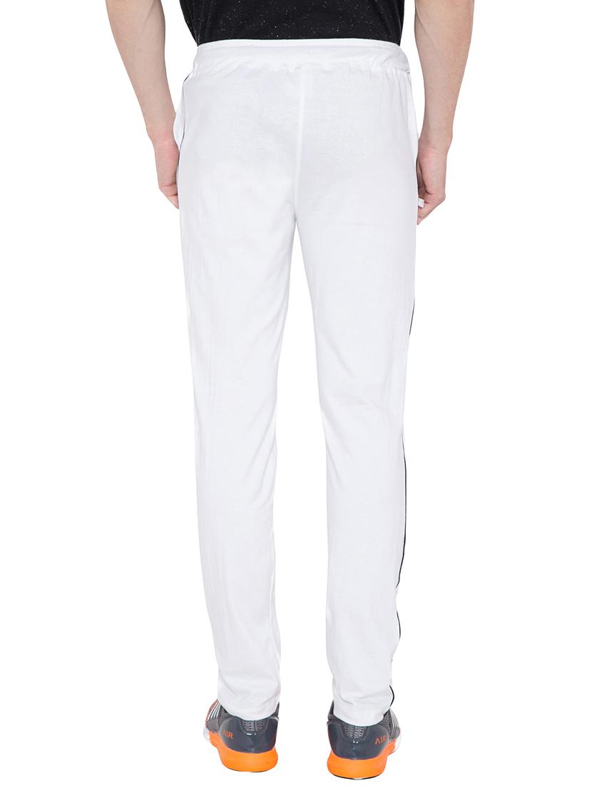 white cotton full length track pant - 16233676 - Zoom Image - 3