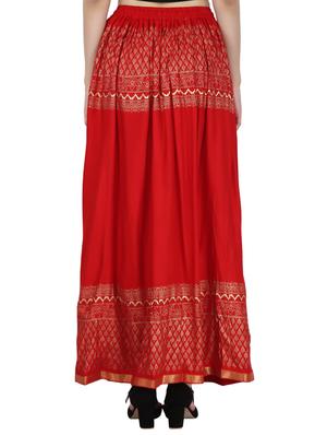 foil printed flared skirt - 16234365 - Standard Image - 3