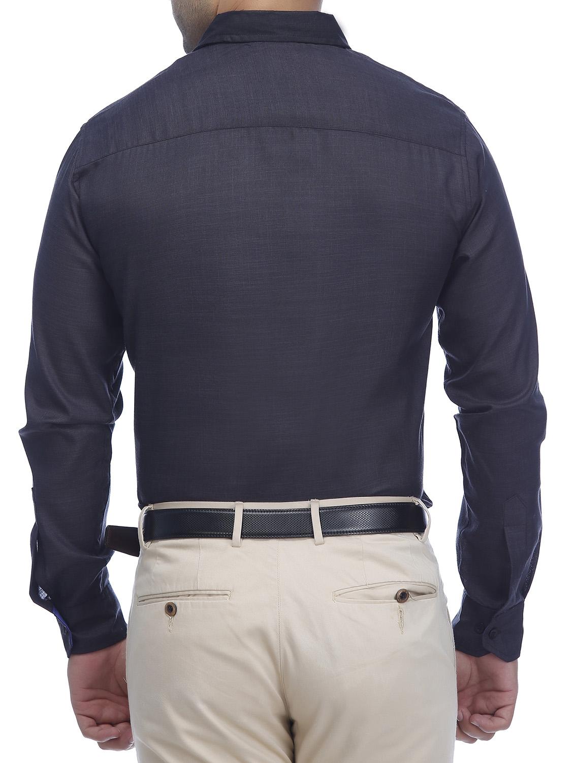 blue solid formal shirt - 16234992 - Zoom Image - 3