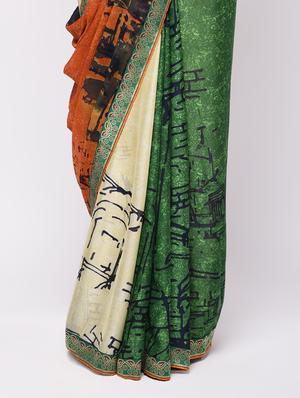 abstract woven saree with blouse - 16236747 - Standard Image - 3