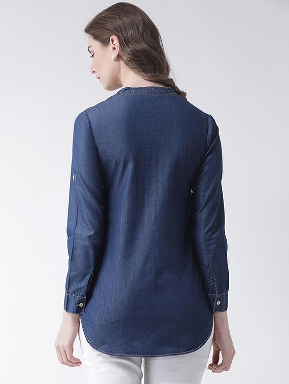 pocket detailed denim shirt - 16236826 - Zoom Image - 3