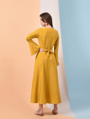 bell sleeved tie back maxi dress - 16237064 - Standard Image - 3