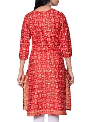Printed straight kurta - 16237228 - Standard Image - 3