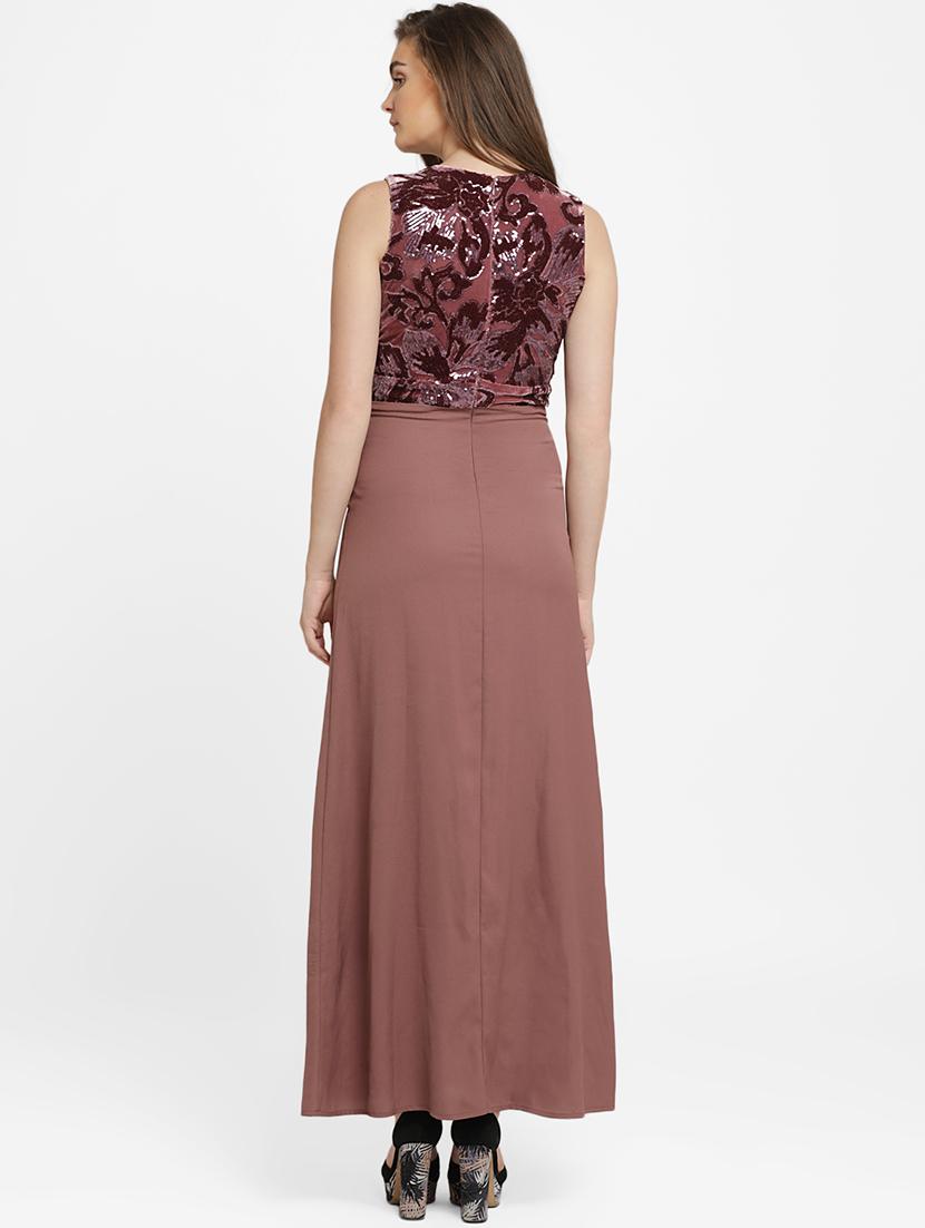 sequined overlap neck maxi dress - 16237269 - Zoom Image - 3