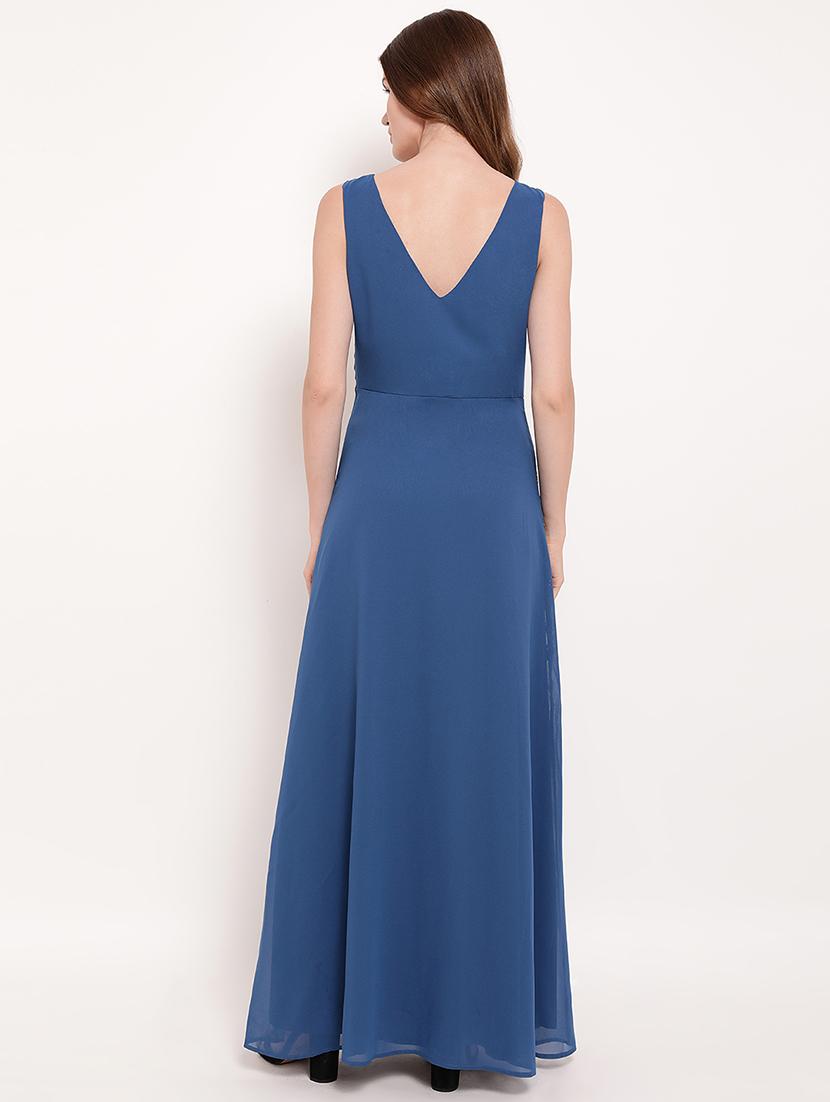 v- neck embellished gown - 16237321 - Zoom Image - 3