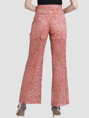 high rise floral laced palazzo - 16237338 - Standard Image - 3