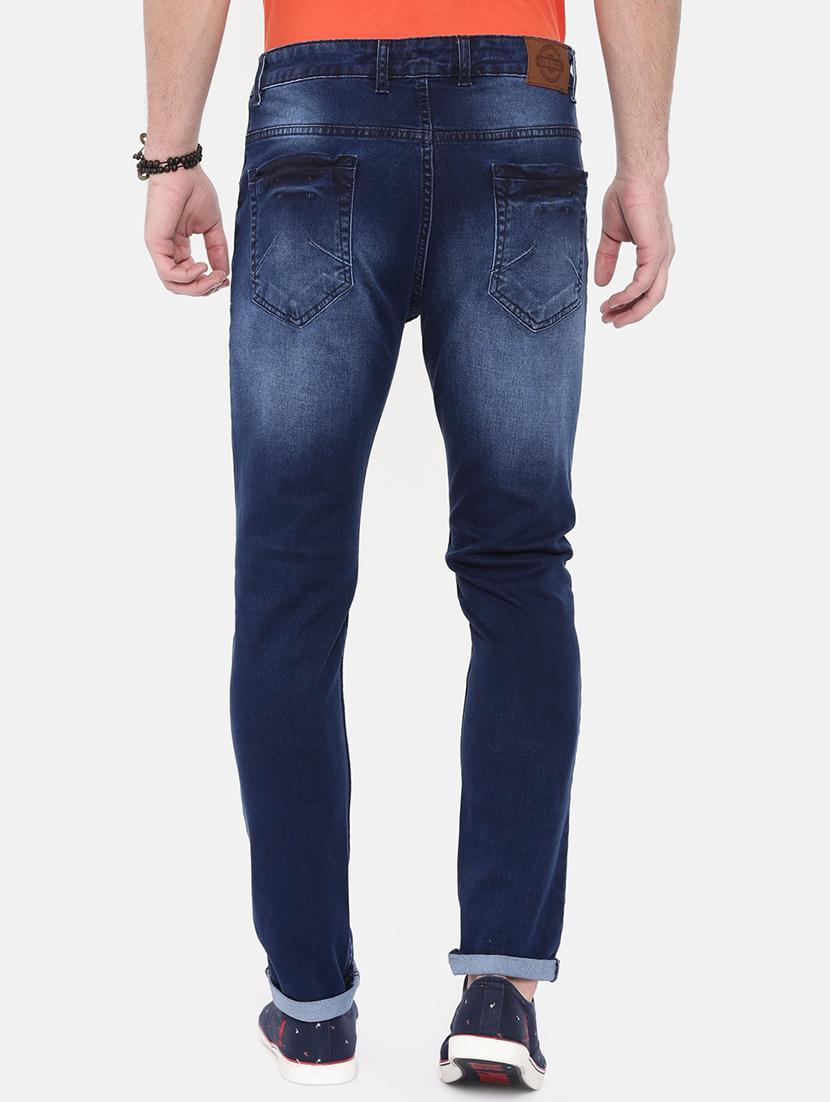blue cotton blend heavy washed jeans - 16237516 - Zoom Image - 3