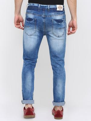 blue cotton blend heavy washed jeans - 16237535 - Standard Image - 3