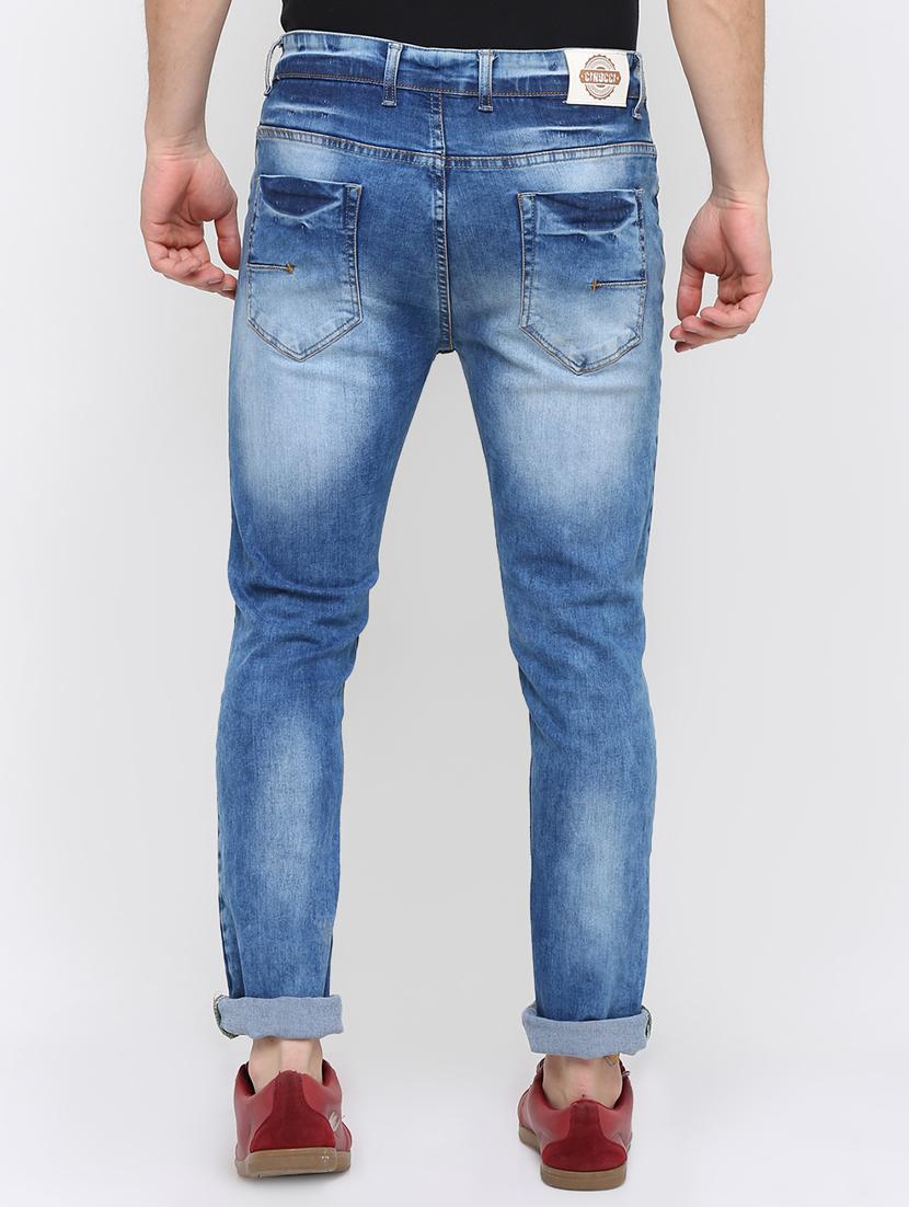 blue cotton blend heavy washed jeans - 16237535 - Zoom Image - 3