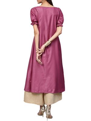 solid a-line kurta - 16237816 - Standard Image - 3