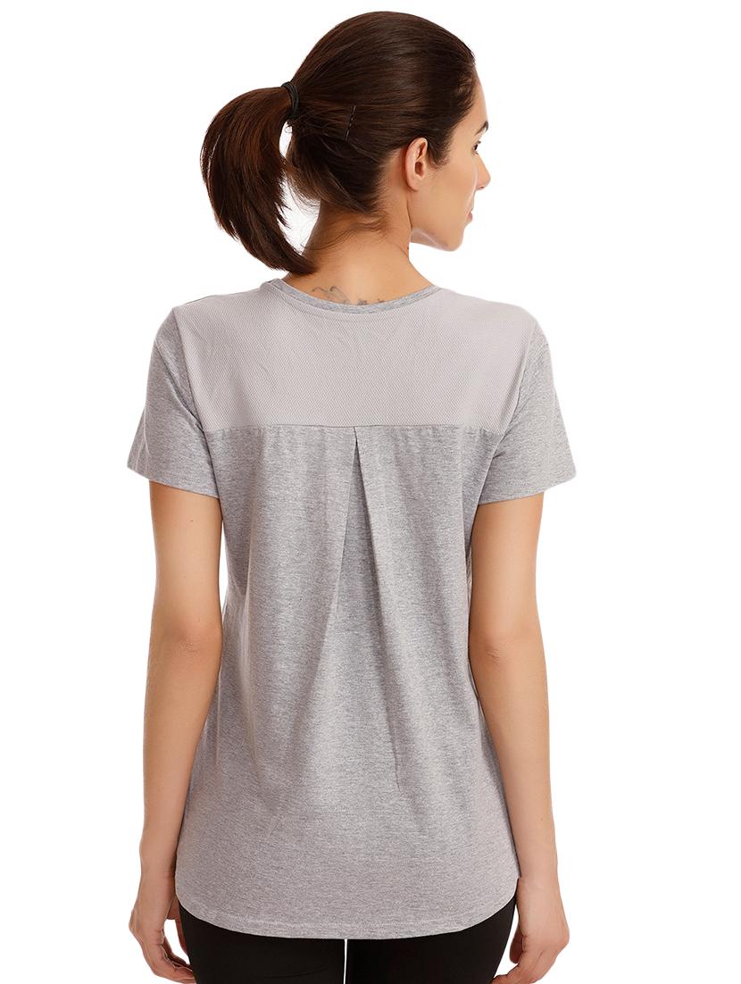 mesh panel scoop neck tee - 16237874 - Zoom Image - 3