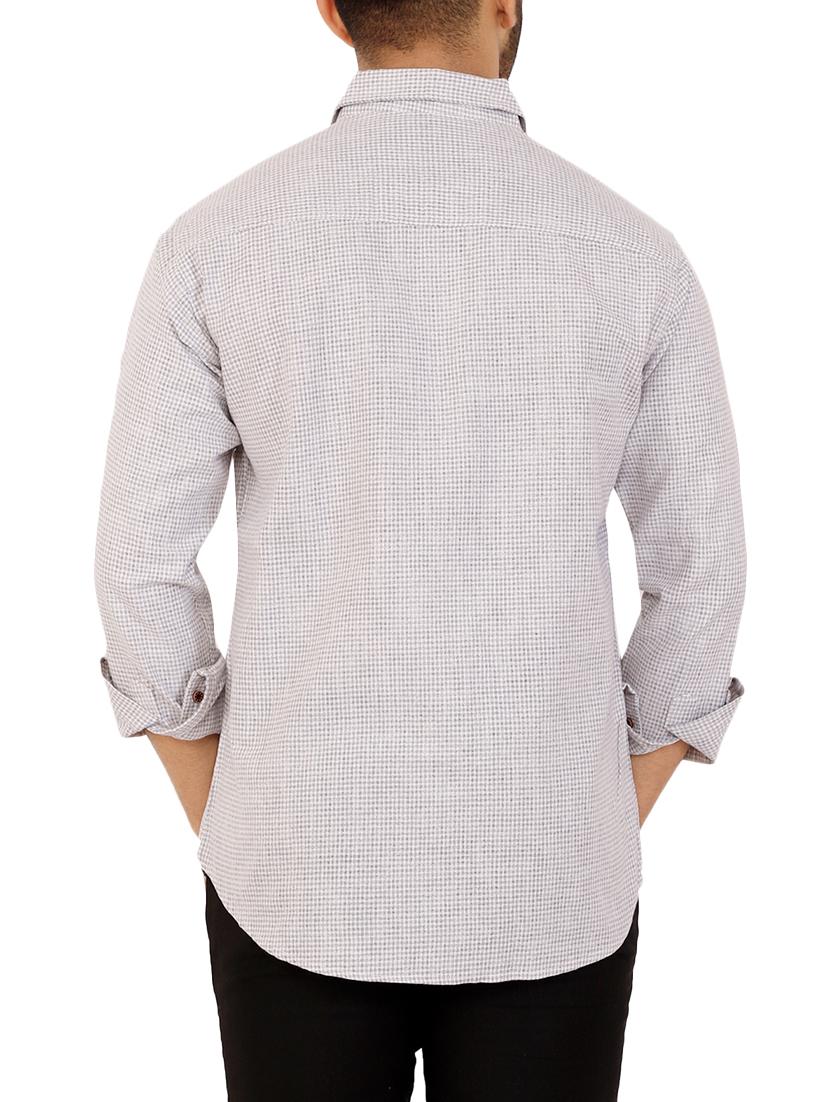 grey checkered casual shirt - 16238259 - Zoom Image - 3