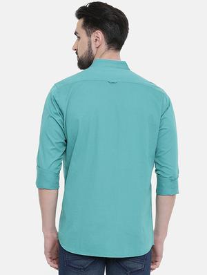 blue printed casual shirt - 16238384 - Standard Image - 3