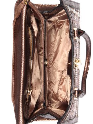 gold leatherette (pu) regular handbag - 16238477 - Standard Image - 3