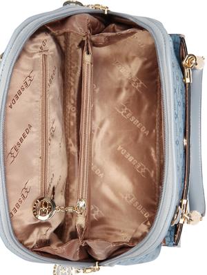 blue leatherette (pu) regular handbag - 16238516 - Standard Image - 3