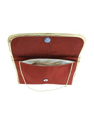 maroon silk ethnic sling bag - 16238632 - Standard Image - 3