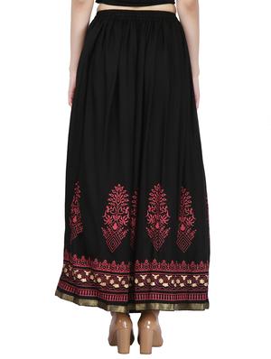 block printed flared skirt - 16239017 - Standard Image - 3