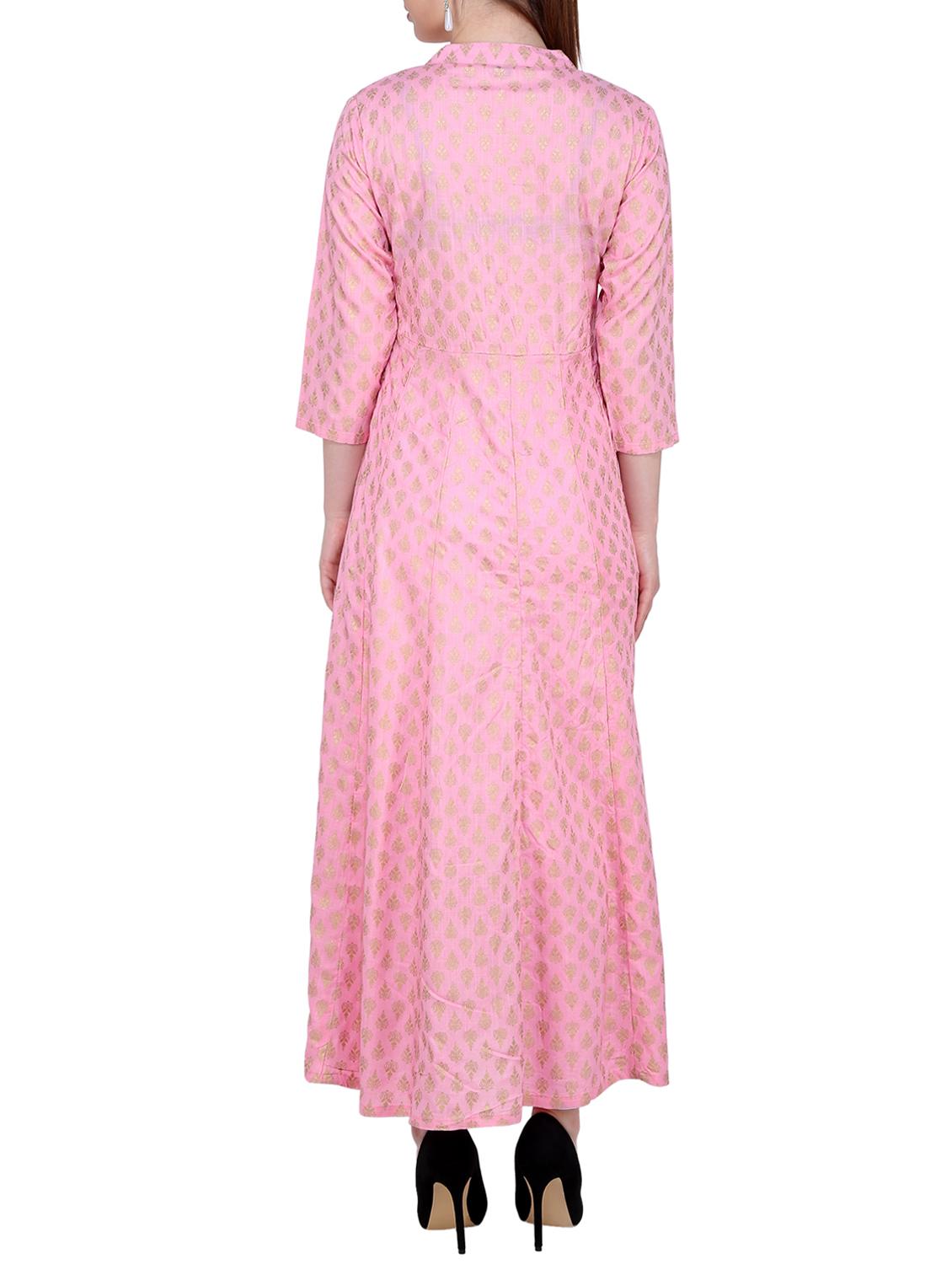 Foil print anarkali kurta - 16239110 - Zoom Image - 3