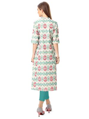 Printed a-line kurta - 16239443 - Standard Image - 3