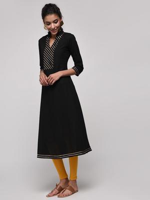 gota work flared kurta - 16239838 - Standard Image - 3