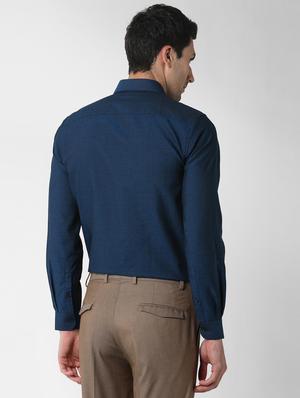 blue self design formal shirt - 16240690 - Standard Image - 3