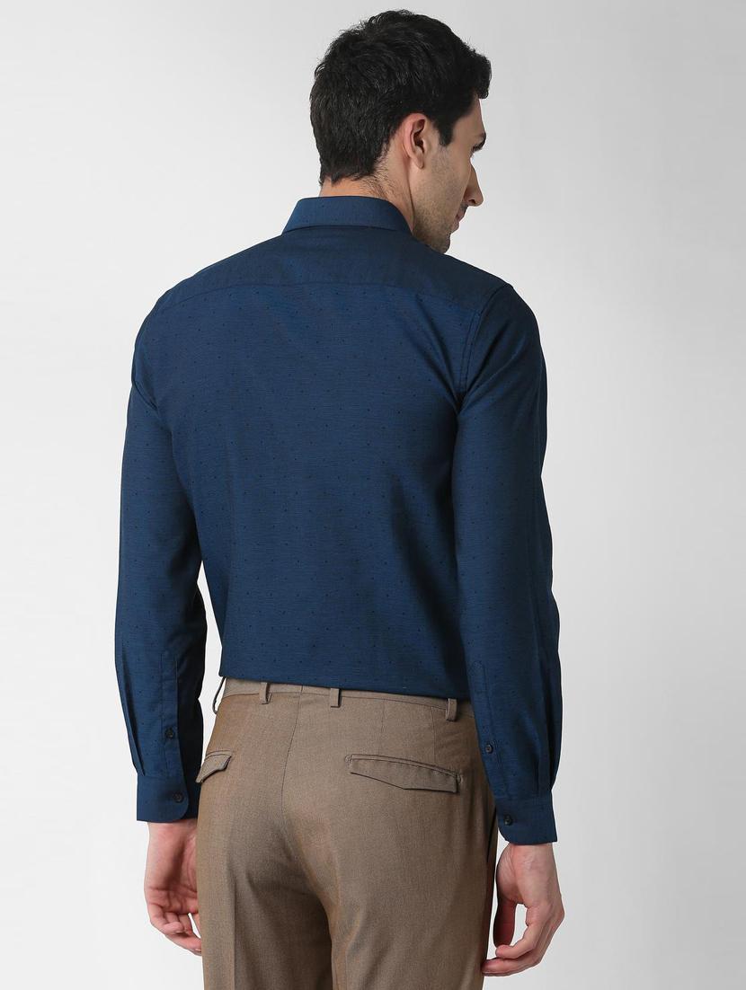 blue self design formal shirt - 16240690 - Zoom Image - 3