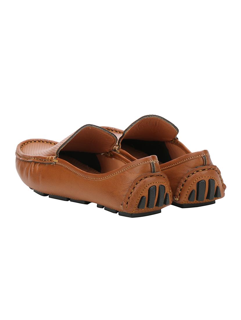 tan leatherette slip on loafers - 16240805 - Zoom Image - 3